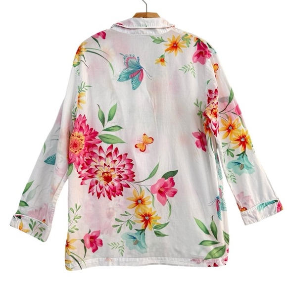 VICTORIA’S SECRET Floral Button Down Sleep Shirt Swim Cover Up Size M - Picture 6 of 10